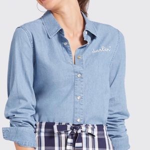 NWT Draper James Size 2 Chambray Darlin Shirt